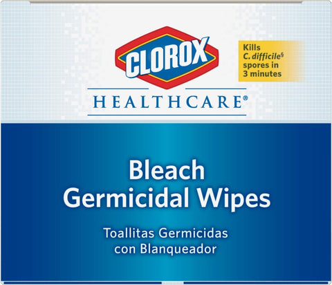 Packaging of Hospital Grade Germicidal Bleach Wipes Ready To Use Disinfectant For Industrial Cleaning Kill C Difficile In 3 Minutes 58 Seconds