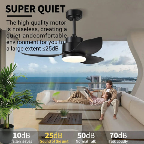 Cool Modern Black Ceiling Fan With Lights And Remote For Indoor And Outdoor Use 38 Inches Ideal For Patios Living Rooms Bedrooms