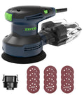 Beast Of A 5 Inch Corded Random Orbital Sander With 3.0 Amp Motor, Variable Speed 5000 To 12000 OPM, Cyclonic Dust Box, Includes 12 Sandpapers