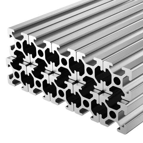 1220mm T Slot 2020 Aluminum Extrusion Anodized Finish European Standard Linear Rail For 3D Printers And CNC DIY Projects Silver 48