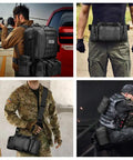 60L Tactical Backpack Rucksack For Outdoors Military Style Assault Pack With Detachable Front Bag And MOLLE System in use