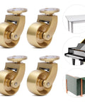 Brass Caster Wheels Set, 4 Pack Antique Ball Swivel Casters For Furniture with smooth glide, antique brass finish