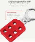 Pro Grade Lockout Hasp For Multi Person Equipment Lockout During Maintenance 1.5 Inch Six Hole Design To Hold Up To Six Padlocks
