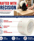 Beefy Five Point Five Mil Fiberglass Reinforced Packing Tape Rock Solid Rubber Resin Adhesive For Heavy Duty Shipping And Cardboard Box Bundling One Inch By Sixty Yards Pack Of Two Dozen, used on cardboard box.