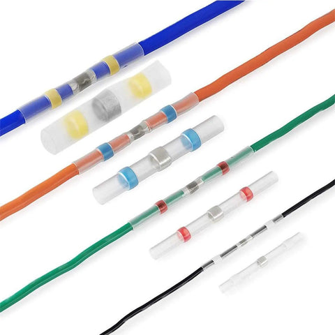 Rock Solid 600 Piece Heat Shrink Butt Connectors Kit Double Wall Gel Sealed Waterproof Wire Terminals in various colors.