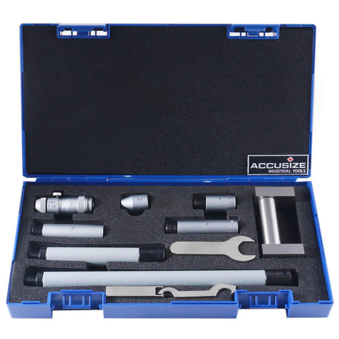 Inside Micrometers Set 2 To 20 Inches With 0.001 Inch Increments And Flexible Extension Rods For A Wide Measuring Range Includes Zero Setting Caliper Gauge For Fast Dead On Readings
