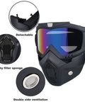 Anti Fog Paintball Mask Full Face Tactical Shield with Detachable Goggles, TPU Frame, colorful lenses, ventilation features