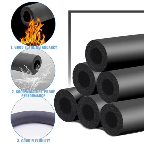 Pro Grade Foam Pipe Insulation Wrap Kit 1/4 To 2 Inch Diameter Waterproof Closed Cell Foam For Copper Pipes Antifreeze Insulation details