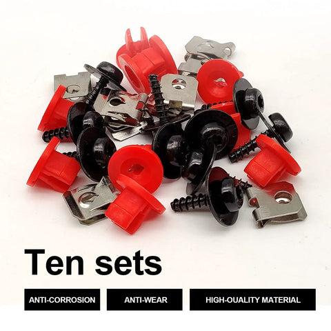 30 Piece T30 Torx Engine Splash Shield Undertray Screws Kit with red nylon lower nuts and U clip nuts in a pile