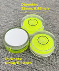 Four Pack Tiny Circular Bubble Levels With Double Sided Adhesive Backing Stick On Spirit Level Gauges, 25mm acrylic, 10mm thick