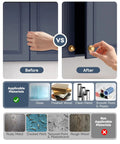 Before and after of 5 Pack Self Adhesive Cabinet Knobs No Drill Stick On Stainless Steel Handles Antique Gold for Kitchen Cabinets