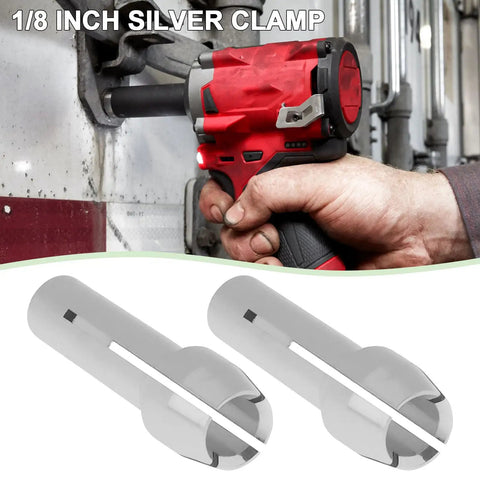 Two Pack One Eighth Inch Collet For Milwaukee M12 Rotary Tool 2460 20 high strength metal chuck adapter in use