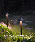 Low Voltage Outdoor Pathway Lighting Kit 8 Pack Warm White 2700K 40 Lumen LED Path Lights Wired 12V AC Metal Brown Finish