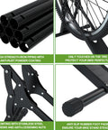 Adjustable Bike Storage Stand For Indoor And Outdoor Use Beefy Yet Lightweight Floor Parking Rack That Holds Mountain And Road Bikes Securely Steady Wheel Holder Easy Assembly For Apartment Garage Or Home Cycling Setup