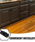 90 Degree Right Angle Cabinet Door Damper Spring Hinge With Soft Close For Metal Kitchen Cabinets And Wardrobes Self Closing Hinge For Hidden Mount Durable Easy Install No Squeak Quiet Close displayed on a kitchen cabinet installation.