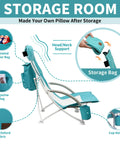 High Back Beach Chair With Umbrella And Cooler Cup Holder And Carry Bag Heavy Duty Portable Chair side view with details