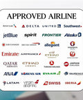 Logos of approved airlines displayed with the title "APPROVED AIRLINE" for visibility during travel. Ideal for travelers.
