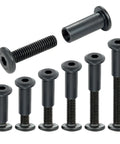 50 Pcs M6x25mm Furniture Bolts Black Hex Screws And Barrel Nuts Kit Binding Post Screws For Furniture Connectors Bunk Bed Hardware