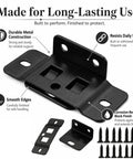 Image of 10 Pack L Shape Stainless Steel Right Angle Corner Brackets with screws, showing durability and corrosion resistance.