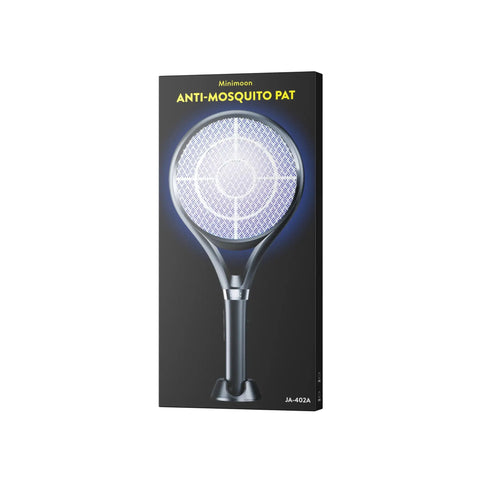 Electric Fly Swatter With LED Display And USB Rechargeable 2000mAh Battery, 2500V Bug Zapper Racket packaging front view
