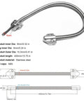 Armored Door Loop Wire Protector 3 Pack Stainless Steel Cable Sleeve with conduit diagram and specifications