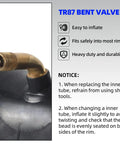 Close-up of TR87 bent valve stem on Beefy Heavy Duty 3.00-4 Inner Tubes With TR87 Bent Valve Stem For ATV Wheelbarrows Mowers Tractors Hand Trucks And More 2 Pack Replacement Tubes For 10 Inch Tires
