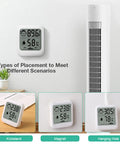 All In One Digital Thermometer And Hygrometer With Comfort Face Display For Home Health White No Fuss Unit With Stand Or Wall Hanging Magnetic Back Easy Read Temperature And Humidity Ideal For Infectious Disease And Heat Stroke Prevention, white digital thermometer hygrometer on wall