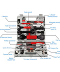 All In One Bike Repair Tool Kit For DIY Riders, open box showing multifunction maintenance set with carbon steel tools