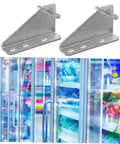 2 Pack Fridge Hinges For Refrigerator And Freezer Door Replacement With Stainless Steel 35mm Mount Rubber Cap For Quiet Operation