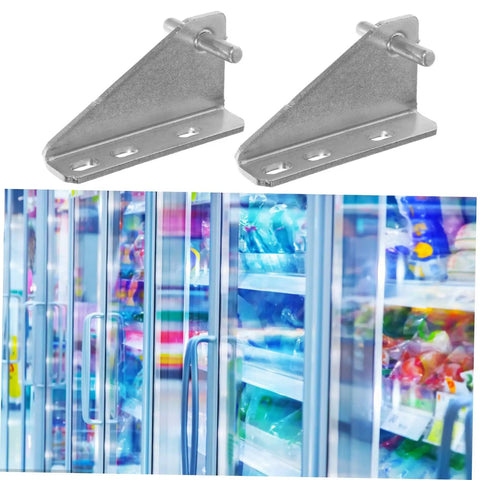2 Pack Fridge Hinges For Refrigerator And Freezer Door Replacement With Stainless Steel 35mm Mount Rubber Cap For Quiet Operation