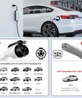 Top Tier Level Two EV Charger 16 Amp 240 Volt 3.2 KW EVSE with J1772 connector and electric vehicle charging.