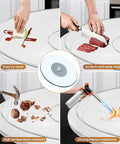 Dang Solid Heavy Duty Tempered Glass Lazy Susan Turntable For Family Dinners And Backyard Hangouts Killer Smooth Rotating Serving Tray, demonstrating easy cleaning and scratch resistance.