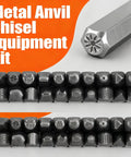Pro Grade Jewelry Anvil Chisel Set For Texture And Carving Punch Stamp Tool Kit with various metal designs