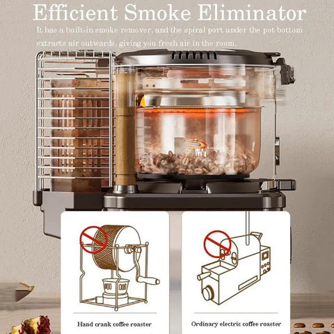 Fresh Home Coffee Roaster 700W Electric Machine With Chill Smoke Extractor Bean Separator Nailed It 24 Custom Roast Curves showing smoke removal features.