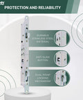 Front view of Eleven And Three Quarters Inch Multi Point Mortise Lock With Face Plate For Sliding Patio Glass Door Dual Point Lock Set Replacement Anti Slam Button Stainless Steel Handle Not Included