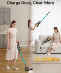 Woman using Beast Mode Cordless Vacuum Cleaner With 650W Motor And 55KPa Suction 60 Minute Runtime for versatile home cleanup