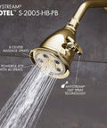 Polished Brass Adjustable Shower Head With High Pressure 2.5 GPM Anystream Technology Delivers Boss Level Flow Durable Construction