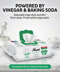 XL All Purpose Cleaning Wipes 100 Count No Streak Natural Vinegar And Baking Soda Formula Jumbo 8x8 Inches visible