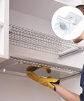 10 Pcs Silver Zinc Alloy Corner Shelf Brackets With Suction Cups in kitchen cabinet installation view