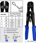 Wire Rope Crimping Tool Kit With Built In Cutter And Swaging Tool Pro Grade Crimp Loop Sleeve From 3 64 Inch To 1 8 Inch