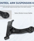 Toyota Corolla Front Lower Control Arm Kit With Ball Joint For 2003 2004 2005 2006 2007 2008 10pc Set Includes Front Ball Joints Sway Bar Links Inner And Outer Tie Rods For Smooth Steering And Reliable Suspension black steel control arm with bushings