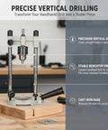 Convert Your Handheld Drill Into A Stable Benchtop Press With A Cast Iron Base For Wood And Metal Achieve Precise Vertical Drilling