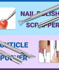 All In One Pro Nail Polish Remover Kit With 2 Soak Off Bowls cuticle pusher and peeler detail view