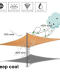 Outdoor Sun Shade Sail Canopy 6 By 8 Feet Rectangle UV Blocking Sunshade Fabric for Pergola Backyard Garden Yard Sand Color