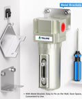 Heavy Duty One Half Inch NPT Industrial Desiccant Dryer For Compressed Air with metal bracket installation accessories