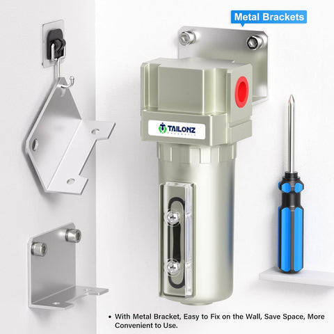 Heavy Duty One Half Inch NPT Industrial Desiccant Dryer For Compressed Air with metal bracket installation accessories