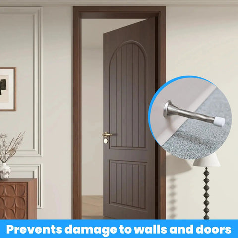 Door with Universal Rubber Door Stopper Tips And Caps Replacement Set 40 Pcs White Wall Mount End Caps for Home or Office Doors