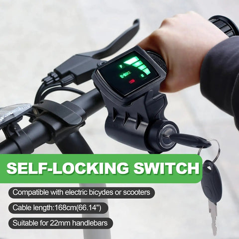 Person holding Full Twist Throttle Grip For 48V E Bikes And Scooters With LCD Display And Key Lock No Fuss Plug And Play 3 Pin Connector