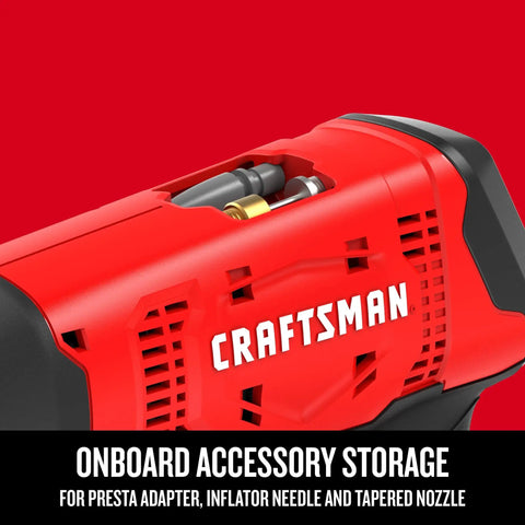 V20 Cordless Tire Inflator And Portable Air Compressor With Digital Pressure Gauge Up To 150 Psi accessory storage