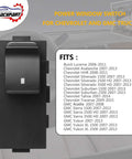 Swap In OEM Style Power Window Switch For Passenger Front Right Or Rear Left Or Right That Fits GMC Acadia Sierra Silverado Tahoe And Other Models From 2006 To 2015 Window Button Module front view